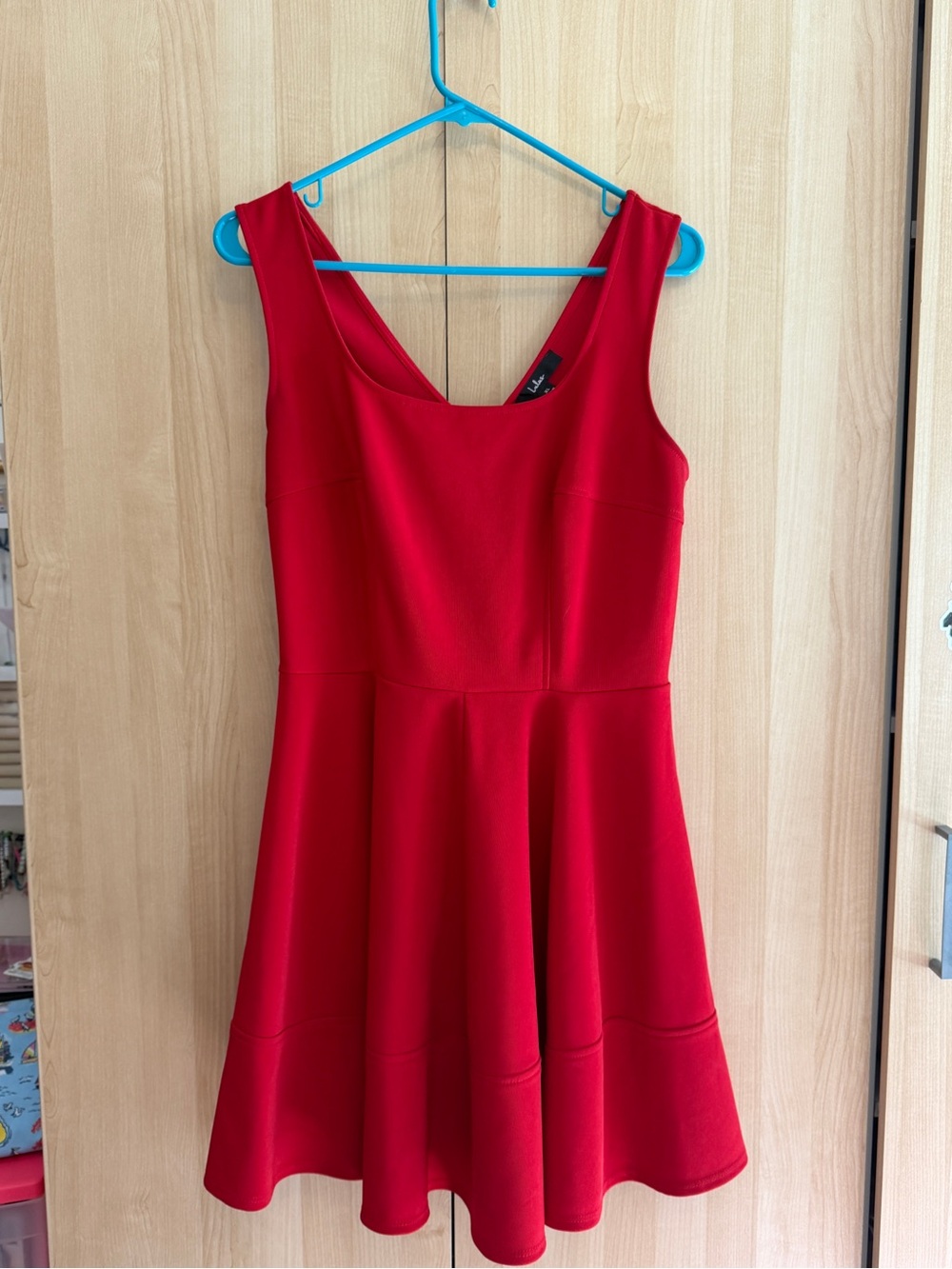 Lulu's Bright Red Scoop-Neck Fit & Flare Dress